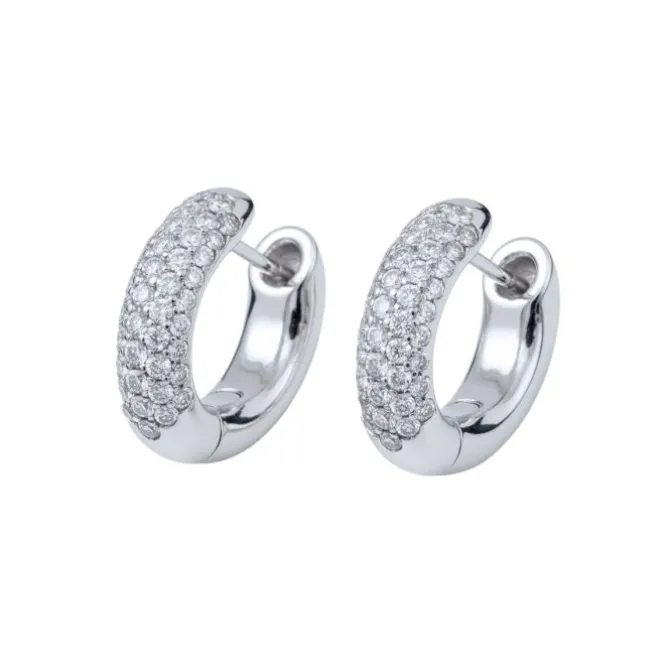 Pendientes de aro en oro blanco y diamantes 0.87 quilates