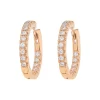 Pendientes de aro en oro rosa con diamantes 0.80 quilates