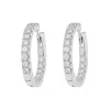Pendientes de aro en oro blanco con diamantes 0.80 quilates