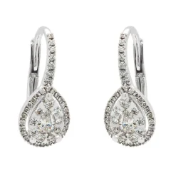Pendientes de novia en oro blanco y diamante de 0.60 quilates