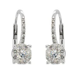 Pendientes de novia en oro blanco y diamante de 0.73 quilates
