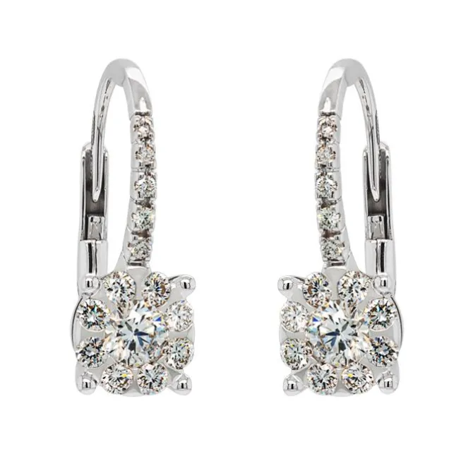 Pendientes de novia en oro blanco y diamante de 0.73 quilates