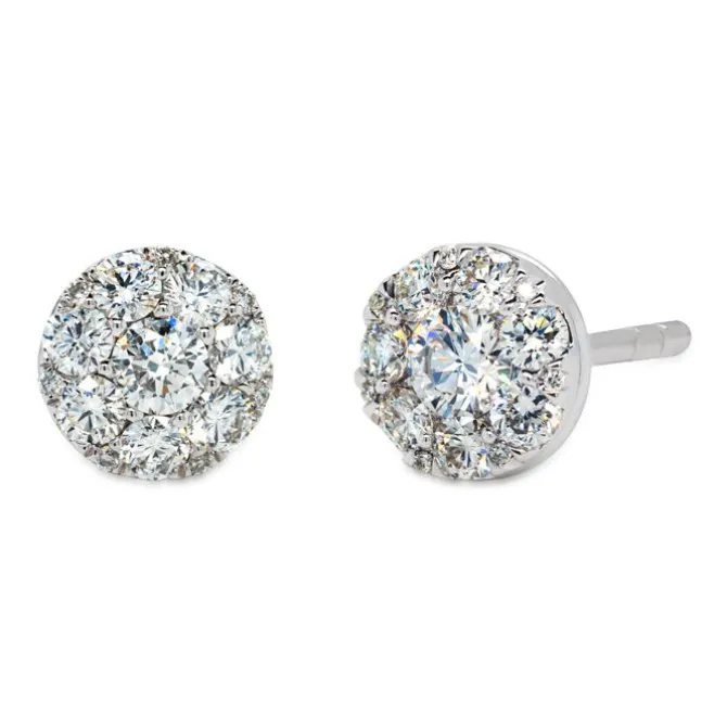 Pendientes de oro blanco y diamantes de 0.70 quilates