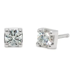 Pendientes de Oro Blanco y diamante talla brillante 0,48 quilates