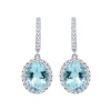Pendientes de oro blanco con diamantes 0.60 quilates y aguamarinas 4.30 quilates