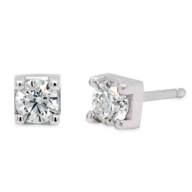 Pendientes de oro blanco y diamantes de 0.40 quilates