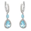 Pendientes de oro blanco, aguamarina y diamantes