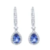 Pendientes de oro blanco, diamantes 0.46 quilates y zafiro 1.39 quilates