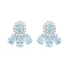 Pendientes de oro blanco con diamantes 0.34 quilates y aguamarinas 3.16 quilates