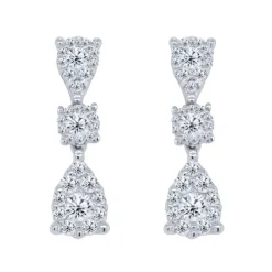 Pendientes de oro blanco con diamantes 0.97 quilates