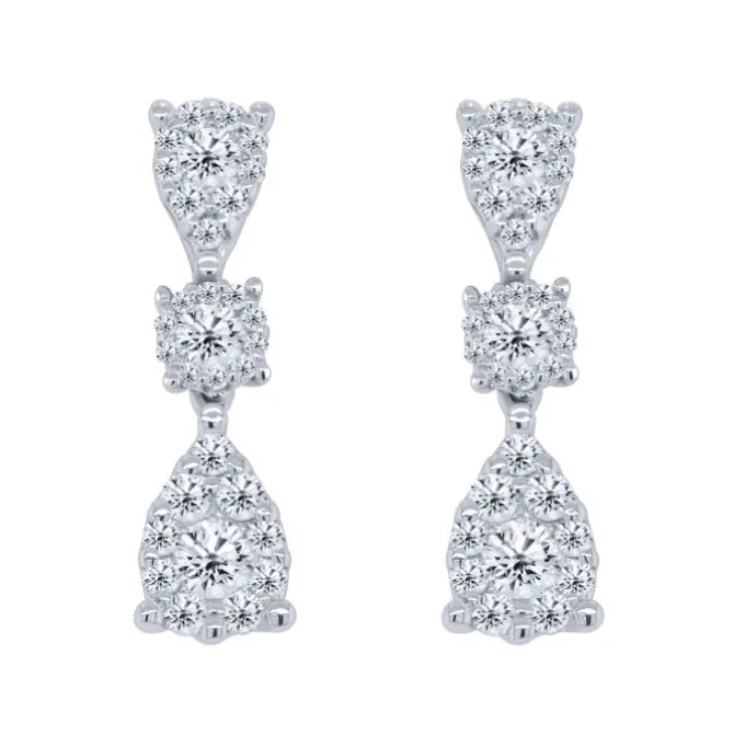 Pendientes de oro blanco con diamantes 0.97 quilates