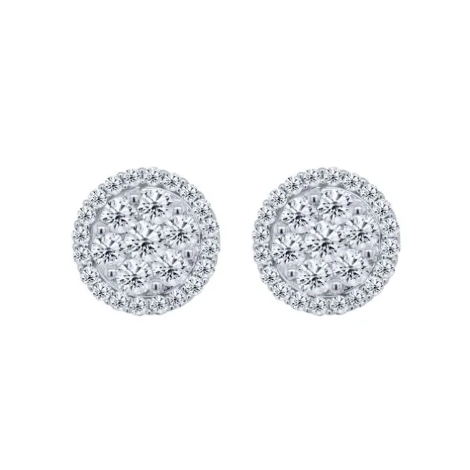 Pendientes de oro blanco y diamantes 1.04 quilates