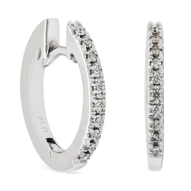 Pendientes de oro blanco y diamantes de 0.06 quilates