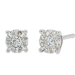 Pendientes de oro blanco y diamantes de 0.35 quilates