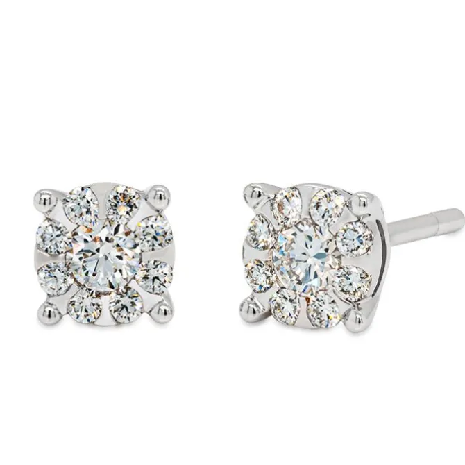 Pendientes de oro blanco y diamantes de 0.35 quilates