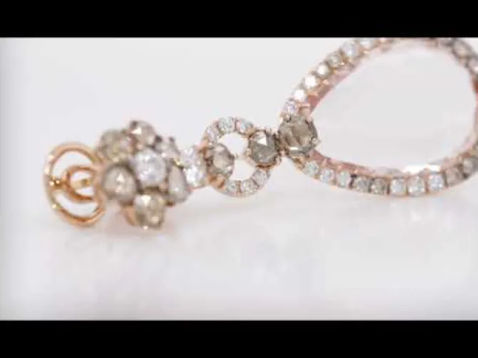 Pendientes de oro rosa con diamantes 1,50 quilates y morganita 18,80 quilates