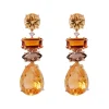 Pendientes de oro rosa, diamantes 0.07 quilates y piedras de color