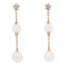 Pendientes de oro rosa, perlas, y diamantes 0.15 quilates