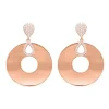 Pendientes de oro rosa redondos con diamantes 1.21 quilates