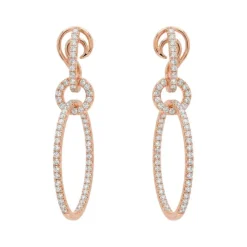 Pendientes de oro rosa y diamantes 1.80 quilates