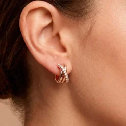 Pendientes de oro rosa y diamantes 1.80 quilates