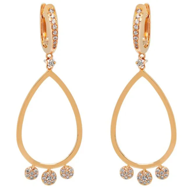 Pendientes de oro rosa y diamantes de 0.74 quilates