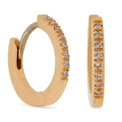 Pendientes de oro rosa y diamantes de 0.06 quilates