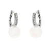Pendientes de perlas Australianas, oro blanco y diamantes