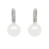 Pendientes de perlas Australianas, oro blanco y diamantes 0,16 quilates