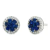 Pendientes desmontables de oro blanco, zafiros y diamantes