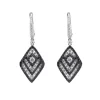 Pendientes en oro blanco con diamantes 1.33 quilates y diamantes negros 0.84 quilates