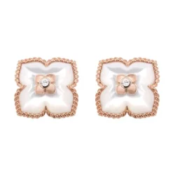 Pendientes flor con diamante 0,02 quilates y madreperla 3,00 quilates