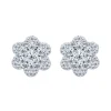 Pendientes flor de oro blanco con diamantes 0,90 quilates