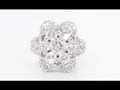Pendientes flor de oro blanco con diamantes 0,90 quilates