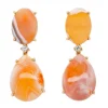 Pendientes ágatas, oro rosa y diamantes