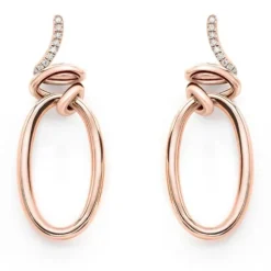 Pendientes Mattioli Hiroko en oro rosa y diamantes brown