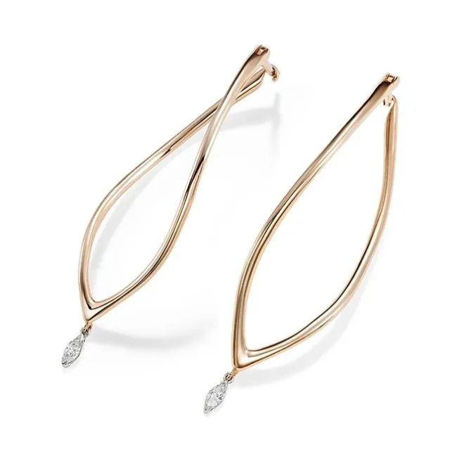 Pendientes Mattioli Navettes de oro rosa y diamantes