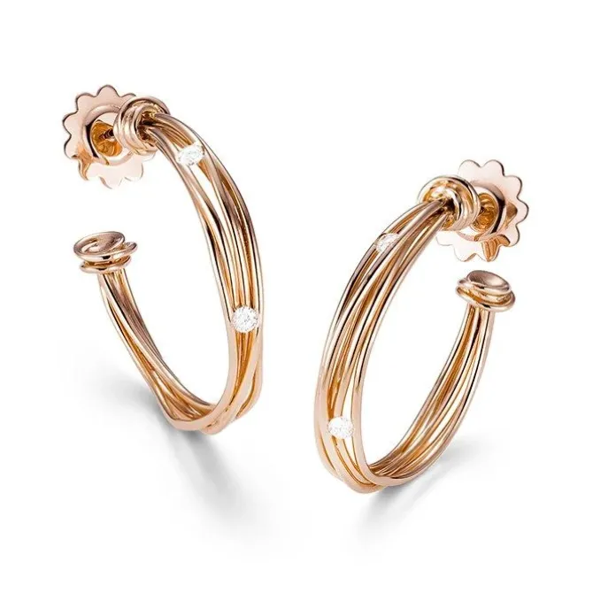 Pendientes Mattioli Tibet Tension en oro rosa y diamantes