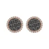 Pendientes oro rosa con diamantes blancos y diamantes negros