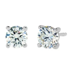 Pendientes solitario en oro blanco y diamantes de 1.00 quilate