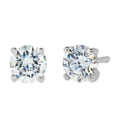 Pendientes solitario en oro blanco y diamante de 0.80 quilates