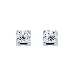 Pendientes solitario en oro blanco y diamante de 0.92 quilates