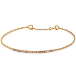 Pulsera de caña de oro rosa y diamantes 0,13 quilates