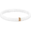 Pulsera de cerámica blanca, oro rosa y diamantes