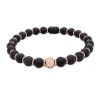 Pulsera de cerámica negra, oro rosa y diamantes 0.56 quilates