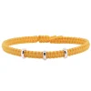 Pulsera de macramé amarilla con oro blanco