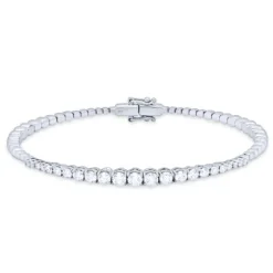 Pulsera de oro blanco con diamantes 1.30 quilates