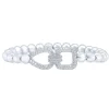 Pulsera de oro blanco con eslabones y diamantes 0.83 quilates
