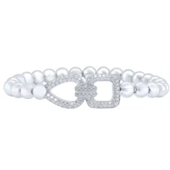 Pulsera de oro blanco con eslabones y diamantes 0.83 quilates