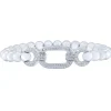 Pulsera de oro blanco con eslabones y diamantes 0.95 quilates